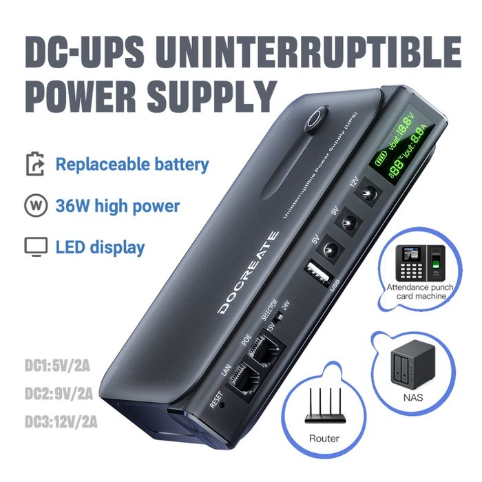 ДБЖ (UPS) для роутера docrate dc1036l 36w