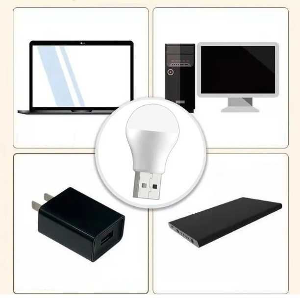 Портативна світлодіодна USB лампа, нічник, ліхтарик 1W 5V кругла