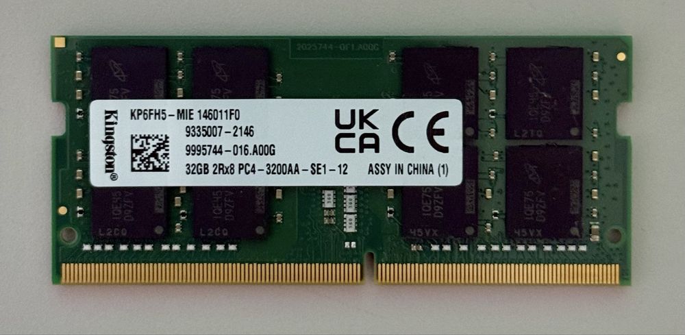 Оперативна памʼять Kingston Hynix ОЗУ RAM SODIMM DDR4 32Gb 3200Mhz