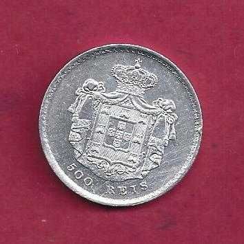MONARQUIA   D. PEDRO V   500  REIS  1856 BONITA PRATA