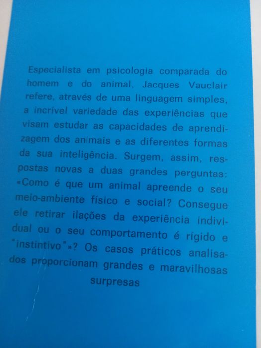 A Inteligência dos Animais de Jacques Vauclair