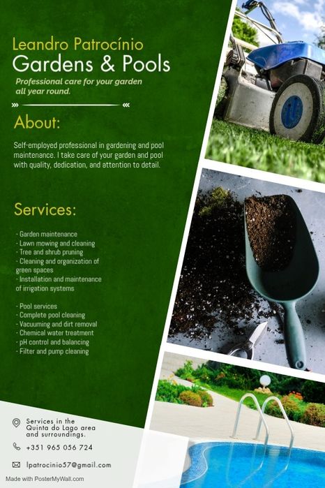 Manutenção Jardins & Piscinas | Garden & Pool Maintenance 
 Jardins &