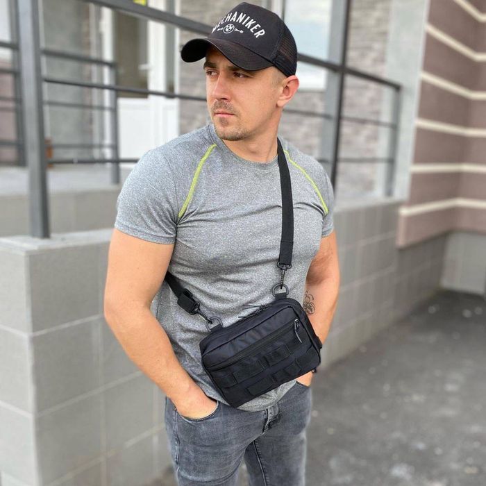 Тактична нагрудна сумка чоловіча через плече PUSHKA бананка слинг