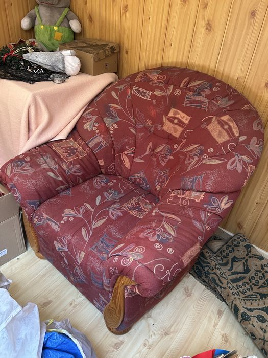 Zestaw narożnik fotel i pufa