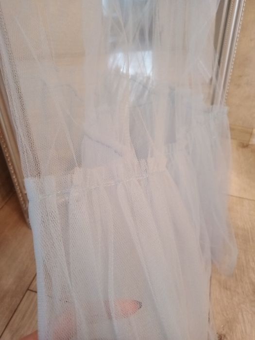 Блакитна сукня, фатин, в горошок