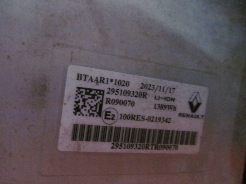 renault clio 5 v b7 1.6 e-tech bateria akumulator 285109320r 295f17870r