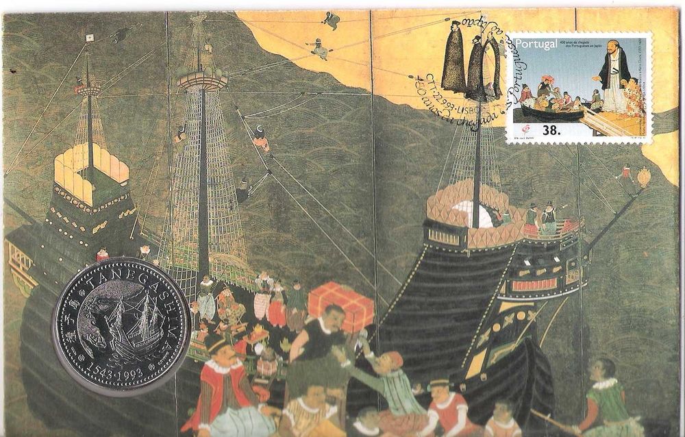 200 escudos - IV Serie - 4 Moedas - 1993 - Carteira com selo e carimbo
