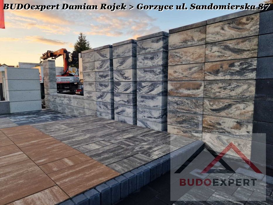 Nowoczesny pustak bloczek na ogrodzenie STYROBUD FINI kolor KANION