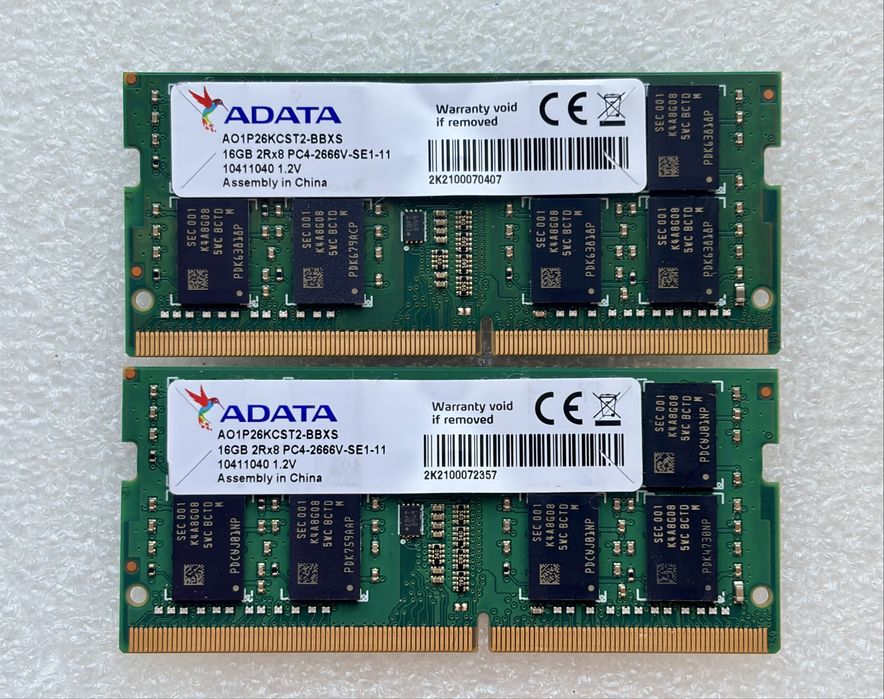 ADATA, 32GB (2x16GB) DDR4,2666MHz,  AO1P26KCST2-BBXS