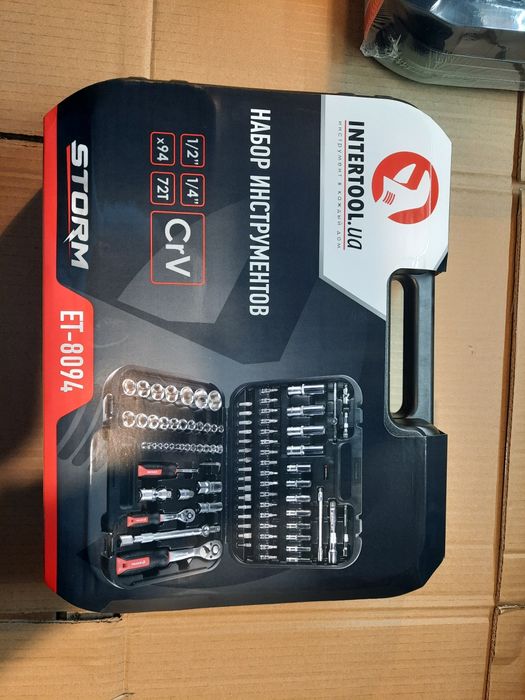 Набор инструментов 94 ед. INTERTOOL STORM ET-8094, головок, ключи.