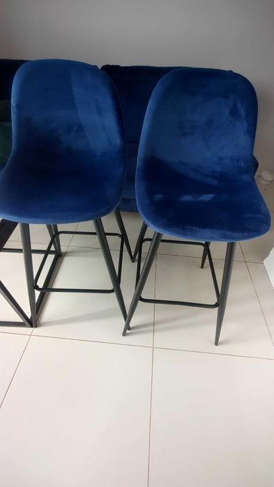 Welurowe hokery komplet