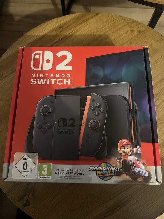 Nowa Konsola NINTENDO Switch 2 Black + Mario Kart World (do pobrania) Czarny