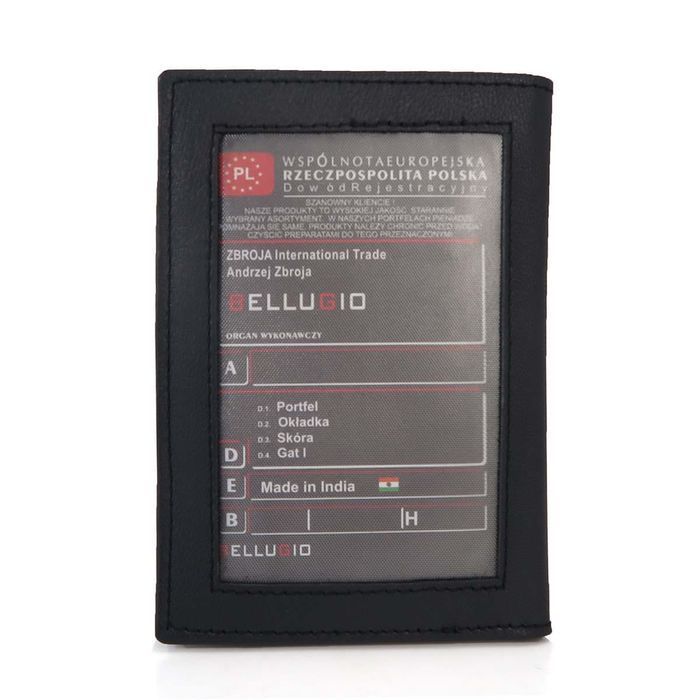 Skórzane etui z systemem ochronnym RFID granatowe karty wizytówki nowe