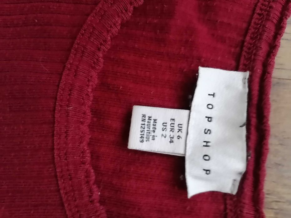 Bluzka bordowa Topshop rozm. 34