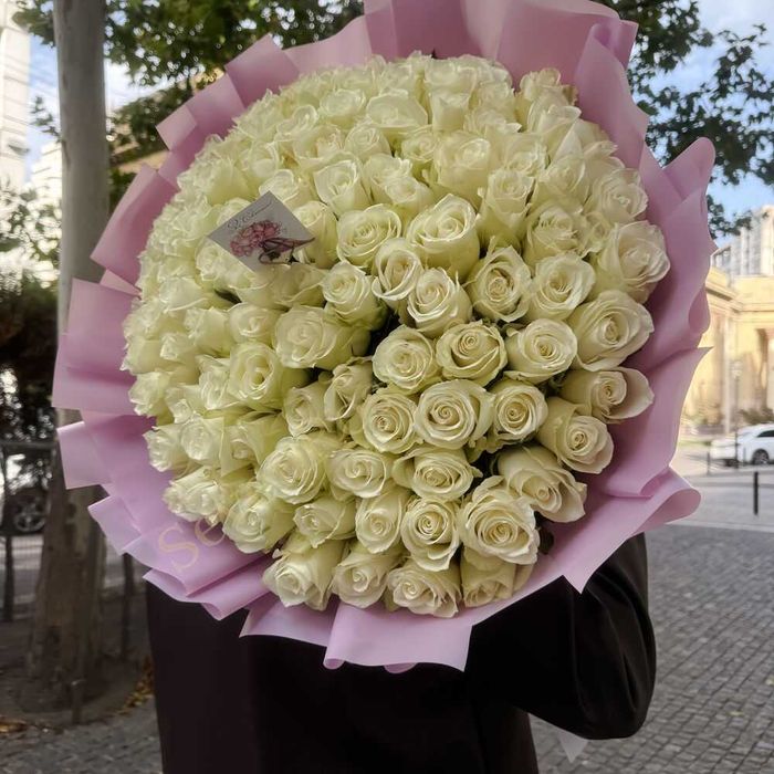 КВІТИ, БУКЕТИ З ТРОЯНДИ 25шт / 51шт / 101шт / 151шт ..