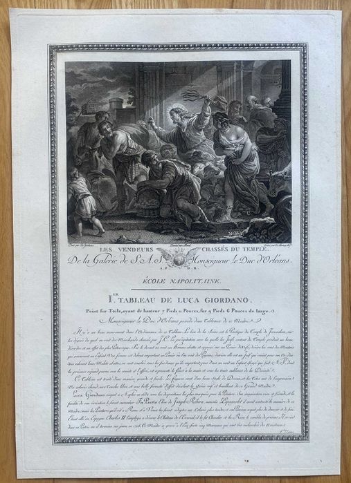 Wypędzenie przekupniów ze świątyni oryginalny miedzioryt z 1786 roku