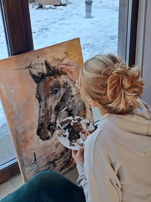Obraz Akryl na płótnie 55cm x 75cm "Koń"