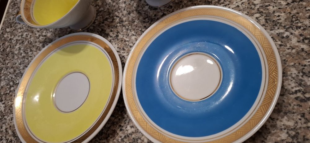 Чайная пара VEB Thringer Porzellanwerke Gehren Позолота Германия