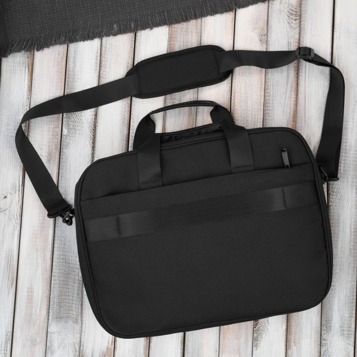 torba na laptopa czarna unisex materiałowa lekka do ręki na ramię