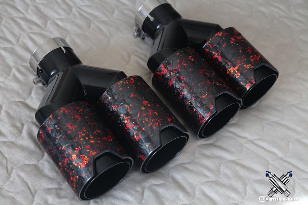 Насадки на глушитель из кованого цветного карбона ( Akrapovic HKS BMW)
