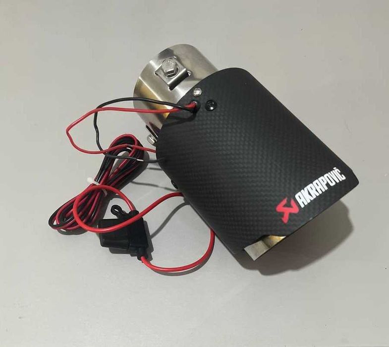Ponteira escape carbono fosco Akrapovic LED azul