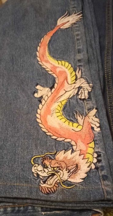 Крутые джинсы ДРАКОН в модном дизайне, Италия