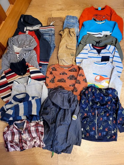 Zestaw ubrań 98 spodnie koszula bluza softshell sweter