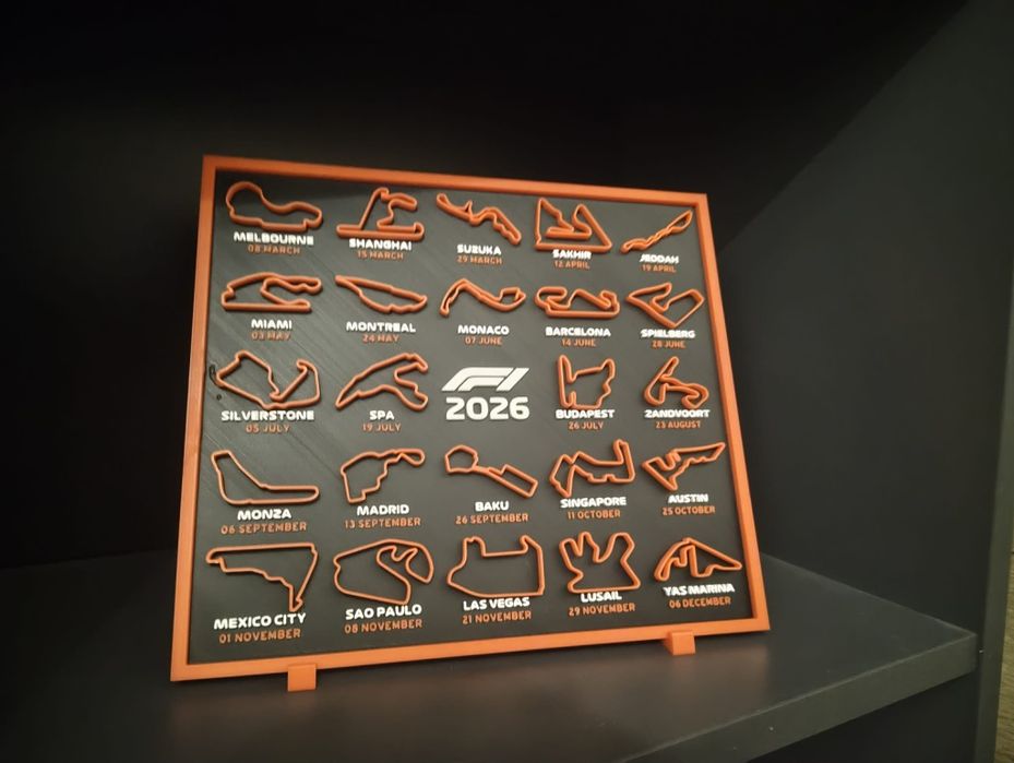 Kalendarz F1- Druk 3D