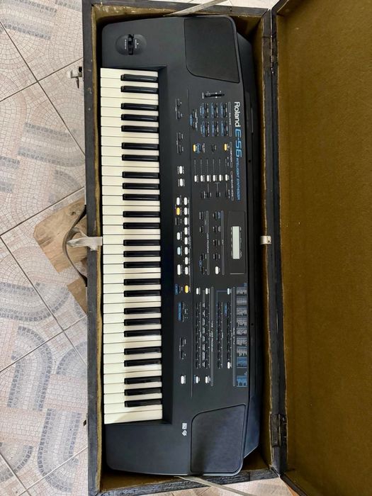 Roland E-56 com fligthcase e suporte