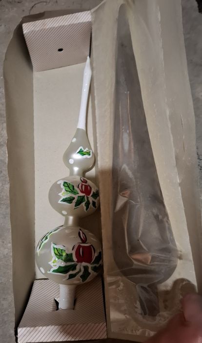 Szpic choinkowy PRL biały