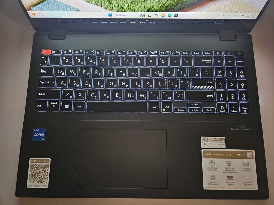 Ноутбук Asus Vivobook S 16 Flip i5-1335U|Iris Xe|16GB|512GB|Wi-Fi 6E