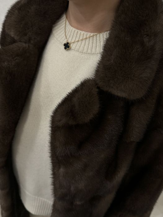 Норковая шуба коричневого цвета, размер 40