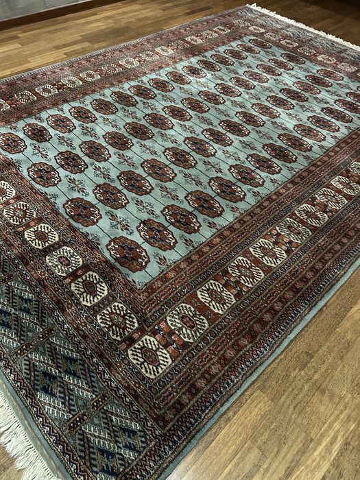 Tapete oriental bukhara, original,feito à mao em pura la,lavado295x205