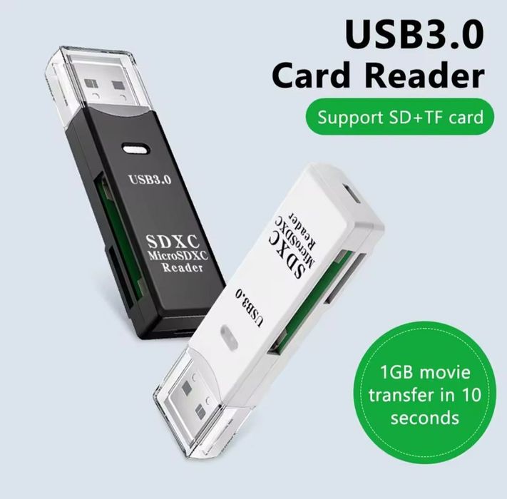 Кардрідер 2-в-1 USB 3.0,  для карт пам'яті SD та microSD (TF)