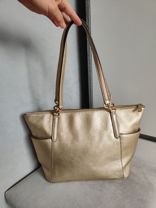 Michael kors gold tote bag шкіряна сумка