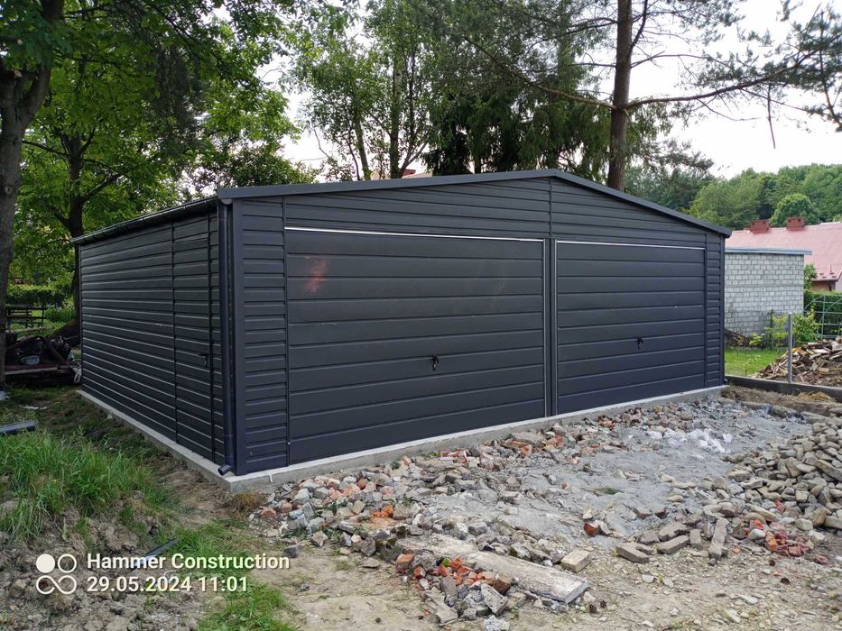 Garaż blaszany, wiata. WZMOCNIONY PROFILAMI. PRODUCENT. Cała Polska