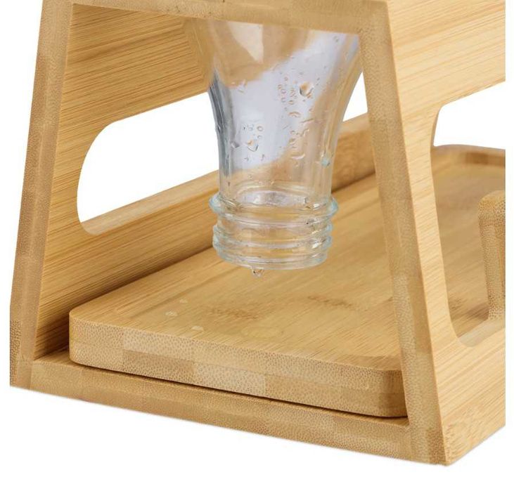 Relaxdays Ociekacz Na Butelki Sodastream Bambusowy Stojak Na 3 Butelki