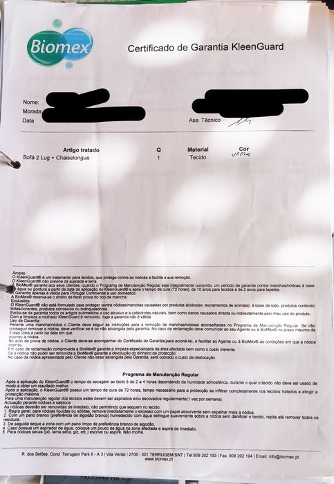 Sofá com chaise long+impermeabilização