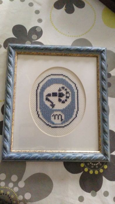 Quadro escorpião ponto cruz