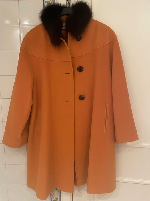 Casaco comprido marca luxo Electre, Paris, 100% lamb's wool