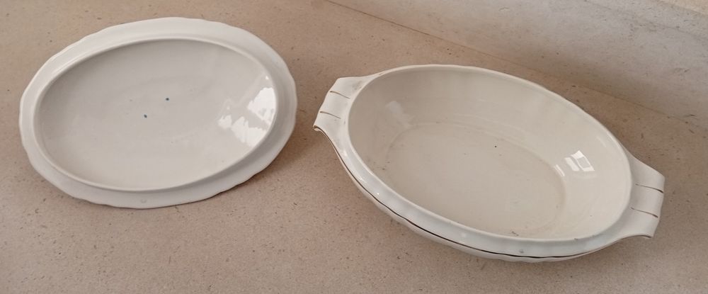 Terrina + Travessa em loiça de Sacavém anos 40