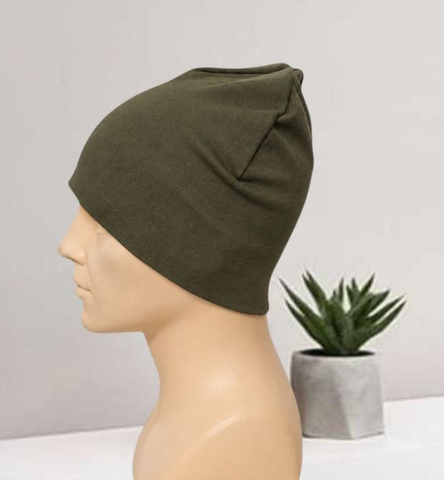Wygodna czapka beanie  unisex ,przejściowa Khaki