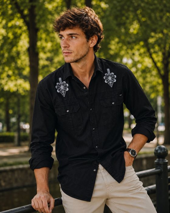PODHALER koszula góralska folk parzenica jeans jeansowa casual prezent