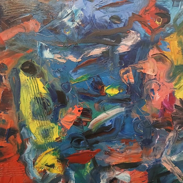 Quadro a óleo sobre tela, abstracto, 60x70cm