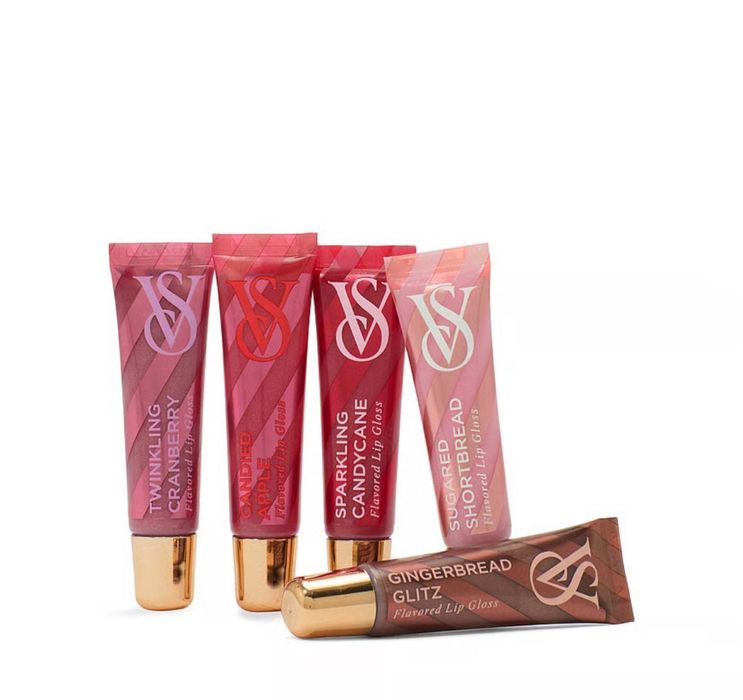 Набір блисків 5шт Victoria Secret в новорічному пакувані І місти 500гр