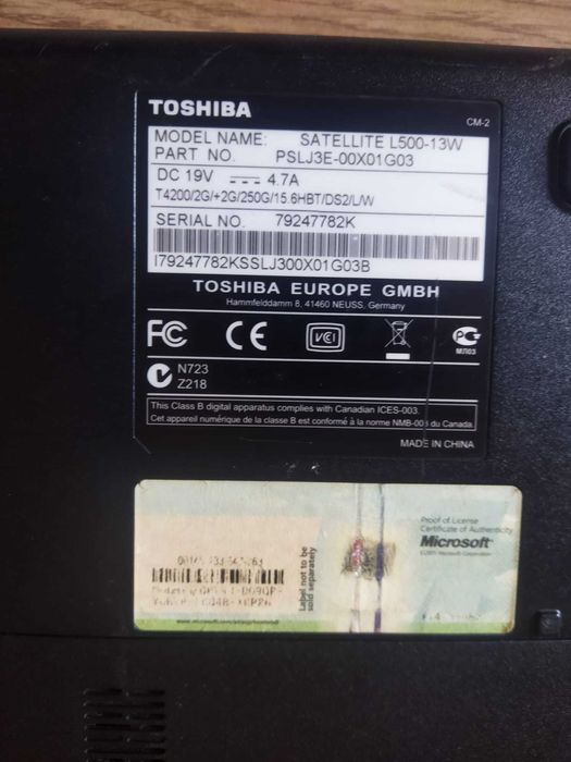 Portátil Toshiba L500-13W