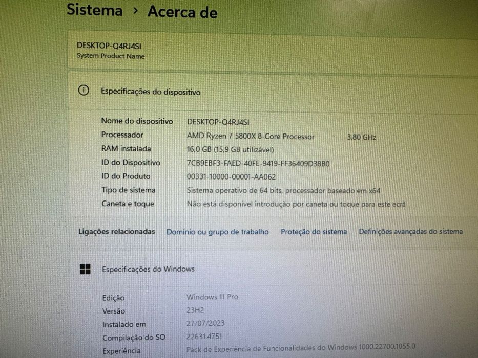 Pc fixo rayzen 7 5800x