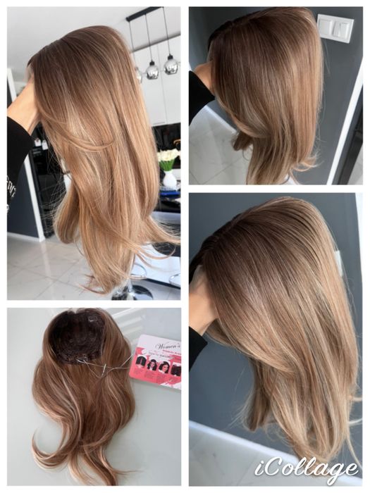 Topper miodowy blond z refleksami 50-55 cm
