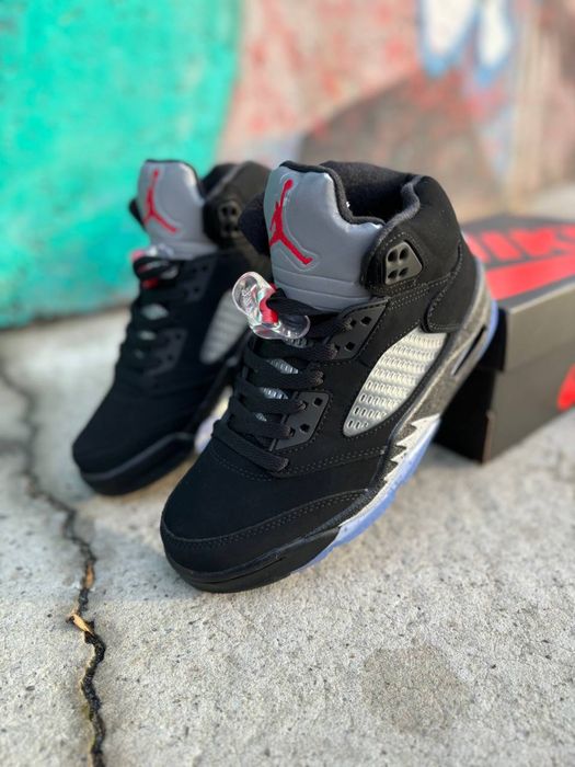 Мужские кроссовки Nike Air Jordan 5 Retro Black Blue Purple