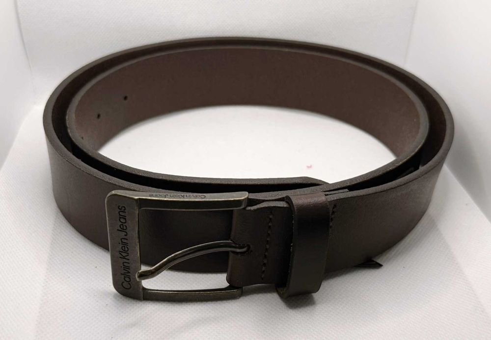 Brązowy skórzany pasek męski Calvin Klein Jeans r. 95